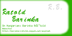 ratold barinka business card